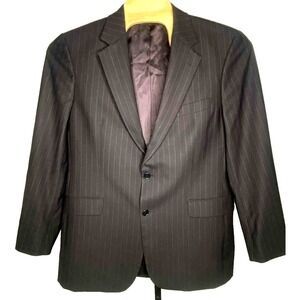Brooks Brothers 346 Stretch Blazer Men's‎ 44LG Wool blend Navy Blue pinstripe